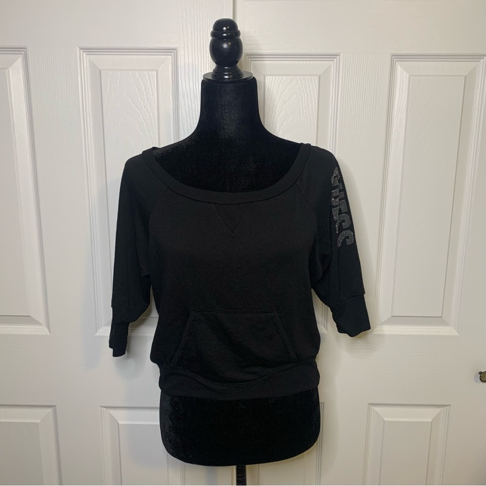 Guess Rhinestone Sleeve Sweatshirt - Picture 1 of 5